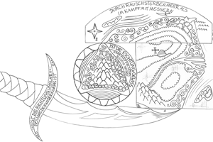 Eine Karte einer Insel, die sich aus mehreren Teilen zusammensetzt.